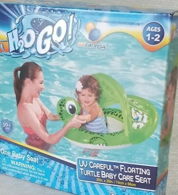 #ad Swimming Pool Float Kids H2OGO With Shade For Baby Ages 1 2 Size 29quot; x 26quot;.