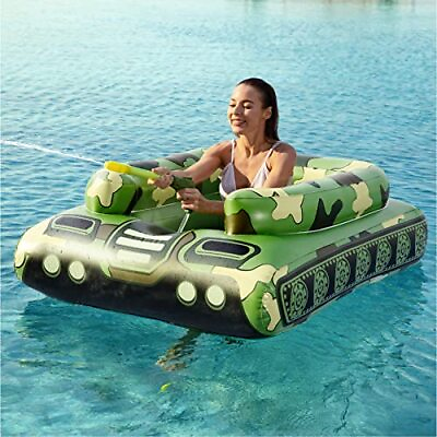 Inflatable swimming pool floats for adults and children Tank with water gun