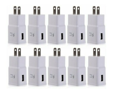 10x White Wall Charger Adaptive Fast Rapid Charging Plug For Samsung LG Phones