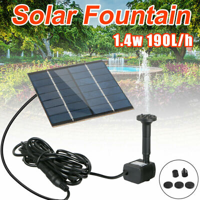 #ad Solar Water Panel Power Fountain Pump Kit Pool Garden Pond Watering Submersible