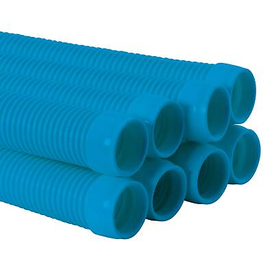 #ad 8pc Swimming Pool Vacuum Cleaner Hose Set Teal 40quot; Flexible Sections 1.5quot; Cuff