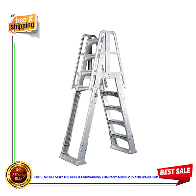 #ad Vinyl Works SLA A Frame 48 56In Adjustable Above Ground Swimming Pool Ladder