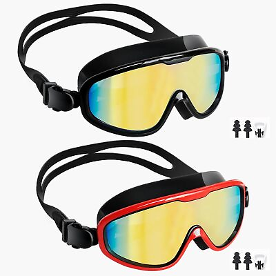 #ad 2PCS Swim Goggles Swimming Glasses for Adult Men Women Youth Anti Fog Waterproof