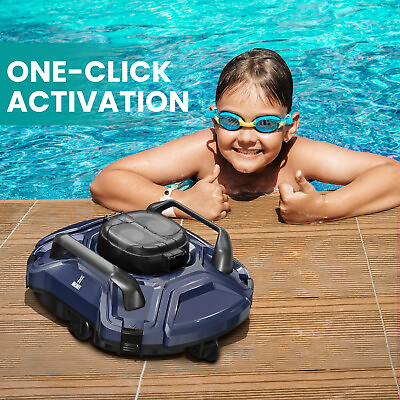 #ad #ad Cordless Robotic Pool Vacuum Automatic Pool Cleaner Self Parking LED Indicator