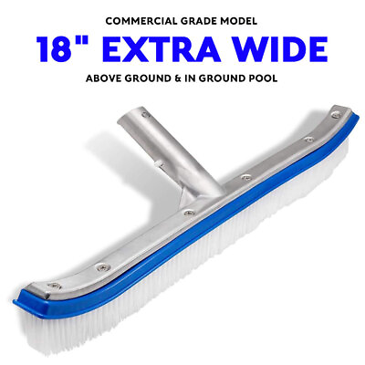 #ad 18 1 2quot; Heavy Duty Curved Pool Brush Reinforced with Nylon Bristle US STOCK