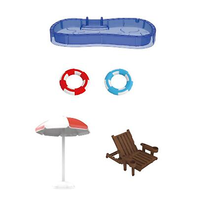 #ad #ad Dollhouse Swimming Pool Set Pretend Play Toys Play House Supplies Miniature