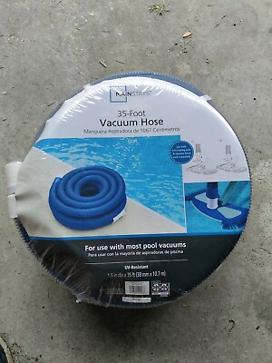Mainstays 35 Foot Swimming Pool Vacuum Hose with An Extra Adapter 1.5 in Dia