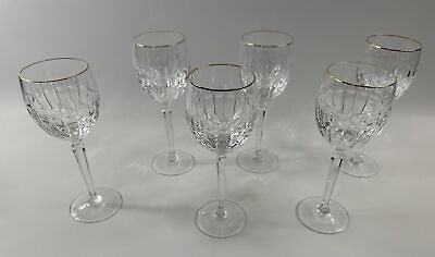 #ad Waterford Grenville Gold 6 Wine Glasses 8quot; VGC