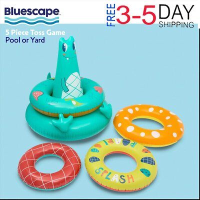 #ad 5 Pcs Child Ring Toss Multi Color Unisex Pool Game Ages 5 Up Inflatable Outdoor