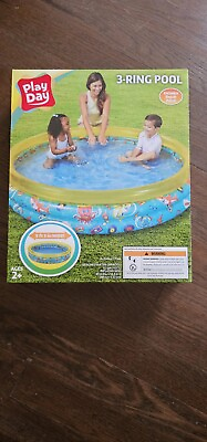 #ad Play Day 3 Ring Inflatable Kids Swimming Pool