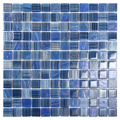 #ad Swimming Pool Tile 1x1 Seven Seas Shower Bathroom Wall Backsplash Admiral Blue