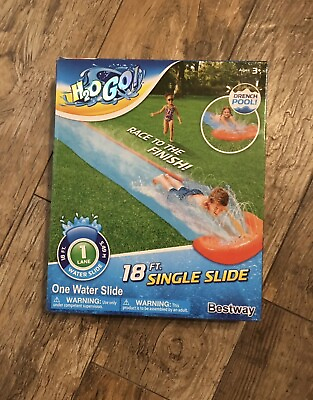 #ad #ad H2OGO 18ft Single Water Slide Bestway RUN SLIP SLIDE SPLASH W DRENCH POOL