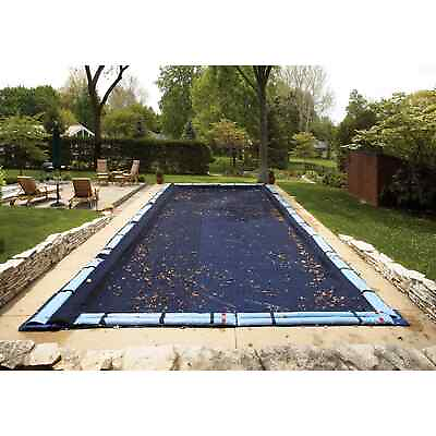 #ad Blue Wave Leaf Net In Ground Pool Cover for 30#x27; x 50#x27; Pools
