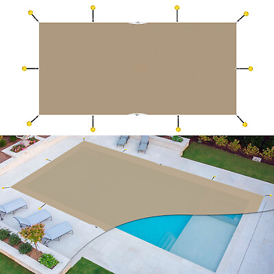 #ad Rectangle Winter Pool Cover Sand Heavy Duty Safety for Inground Swimming Pool
