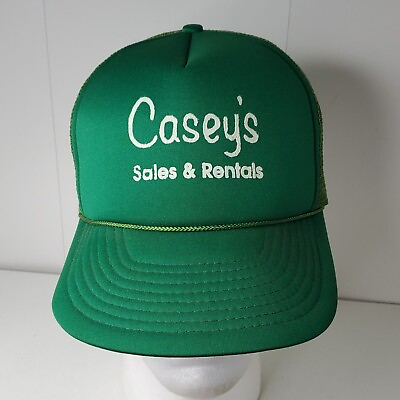 #ad Caseys Sales and Rentals Snapback Hat Mesh Trucker Cap Commercial Equipment