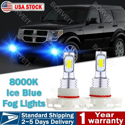 2x 5202 Ice Blue LED Fog Light Upgrade Replace Bulbs For Dodge Nitro 2007 2011