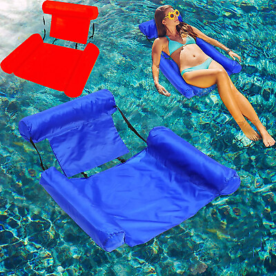 #ad Inflatable Foldable Floating Bed Float Chair Beach Swimming Pool Raft Water Toy