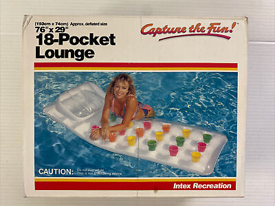 #ad Vintage Intex 18 Pocket Lounge 1988 Pool Float “CAPTURE THE FUN ” NOS