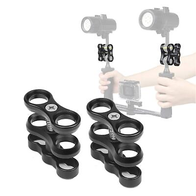 #ad 2 Pcs 1 Aluminum Ball Clamp Mount for Underwater Diving Light Arms Tray Syst