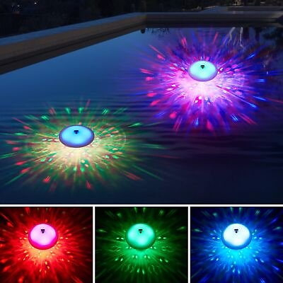 #ad Floating Pool Lights Rechargeable Swimming Pool Lights with 8 Lighting Effec...