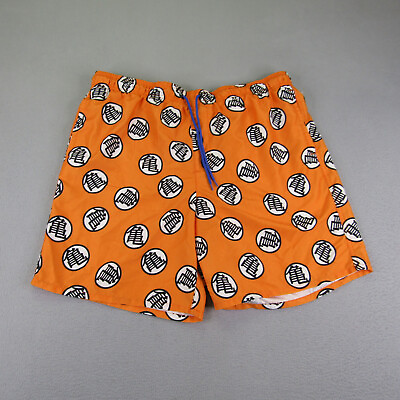 #ad Dragon Ball Z Swim Trunks Mens 2XL XXL Orange Bathing Suit Swimming Mesh Lined