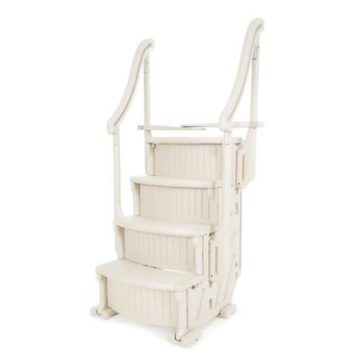 #ad CONFE Rground swimming Pool Ladder Plastic for Above Ladder Stair Entry 4 Steps