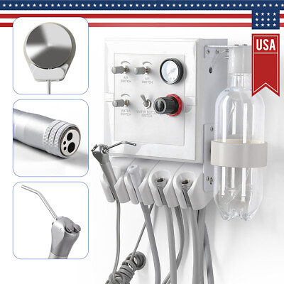US STOCK Portable Dental Turbine Unit Weak Suction Work with Air Compressor 2 4H