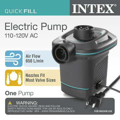 Intex Black Electric Air Pump 120 V Standard Electric Plug Black