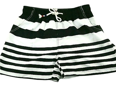 #ad #ad Superbody Mens Swim Trunks Swimwear Black White Striped Size Small