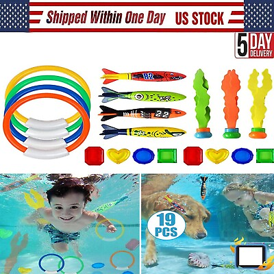 #ad 19PC Underwater Swim Pool Diving Toys Summer Swimming Dive Toy Sets Water Sticks