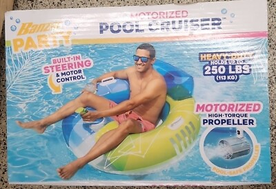 #ad Motorized Pool Cruiser Multicolor Teens Battery Powered PVC Summer Float BranNew