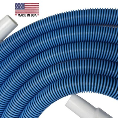 #ad Blue Water Pool Vacuum Hose with Swivel Cuff 1 1 2 inches by 35ft NEW