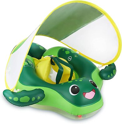 Sloosh Baby Swimming Floats with Removable Sun Canopy Inflatable Baby Pool