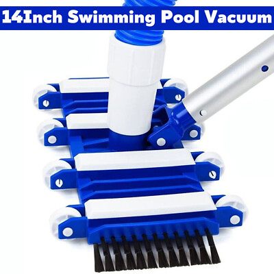 #ad 14 inch Heavy Duty Pool Vacuum Head with Wheels and Aluminum Handle US SUPPLY