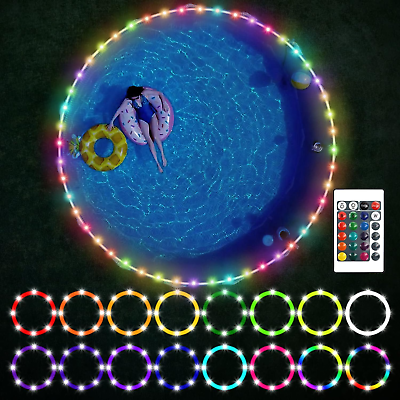 #ad 39.4Ft Pool Lights for above Ground Pools Submersible LED Pool Lights 16 Color