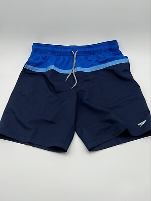 #ad #ad Men#x27;s Speedo Size Large 2 Way Stretch UPF 50 Swim Trunks Lined Shorts Blue