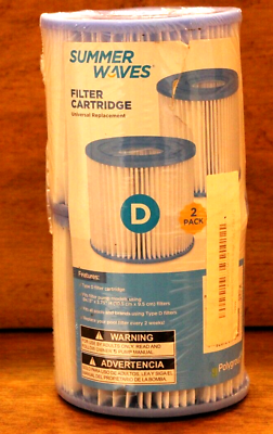 #ad New 2 Pack Summer Waves Type D Swimming Pool Spa Pump Filter Cartridges