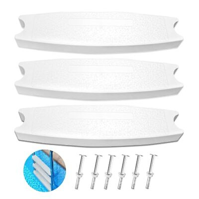 #ad 3 Pack 18quot; Universal Pool Ladder Steps Heavy Duty Molded Plastic Swimming Po...