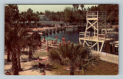 #ad Silver Springs FL Underwater Fairyland Springs Swimming Florida Vintage Postcard