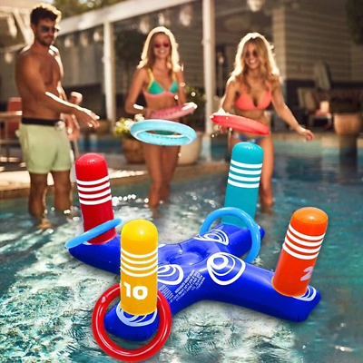#ad Swimming Inflatable Ring Toss Game Floating Pool Toys Pool Game Water Sport Beac