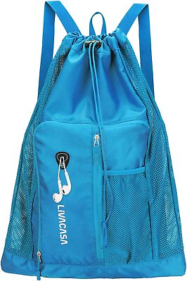 #ad Mesh Backpack Swimming Bag Backpack with Mesh Pocket Quick Drying Mesh Swim Equi