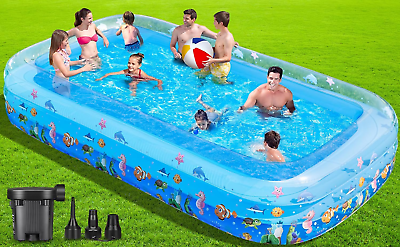 #ad Inflatable Swimming Pool Air Pump 130quot;x72quot;x22quot; for Kids Adults Family Pool