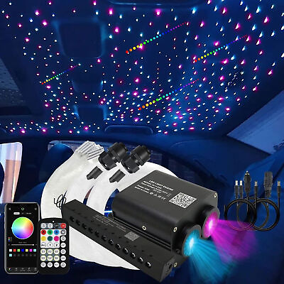 #ad 20W RGBW LED Car Shooting Meteor Star Roof Headliner Light Kit Fiber Optic US