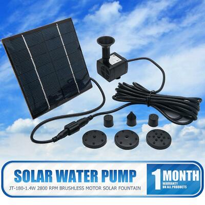 #ad Solar Power Fountain Submersible Water Pump With Filter Panel Pond Pool