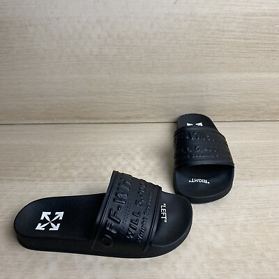 #ad Off White HF POOL SLIDER Black Rubber Pool Slide Sandals Women’s Size 36