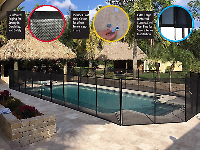 #ad Pool Fence 4’ X 12’ Removable Child Safety Pool Fencing Easy DIY Installation