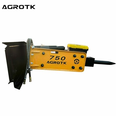 #ad Agrotk 750 Skid Steer Concrete Breaker Hydraulic Hammer Attachment w 3quot; Chisel