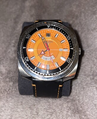 #ad Zodiac Super Sea Dragon Dual Time ZO3703 Watch Men#x27;s 50mm Swiss Made Orange