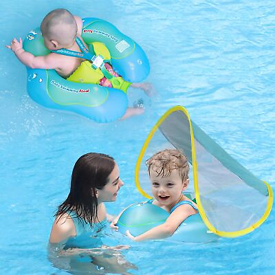 #ad #ad Inflatable Baby Swim Float with Sun Canopy Size Improved Infant Pool Floaties...