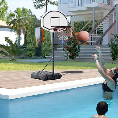 #ad Outdoor Basketball Hoop System Pool Water Sport Game Play Outdoor Adjustable